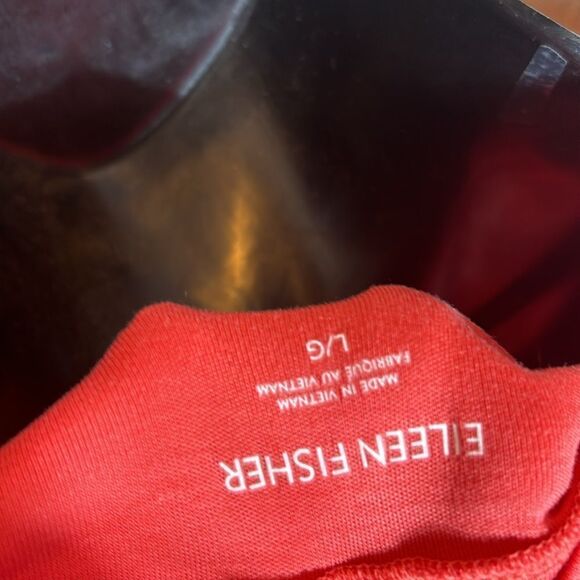 Eileen fisher women’s large coral orange 100% tencel tunic top scoop neck large - Picture 4 of 5